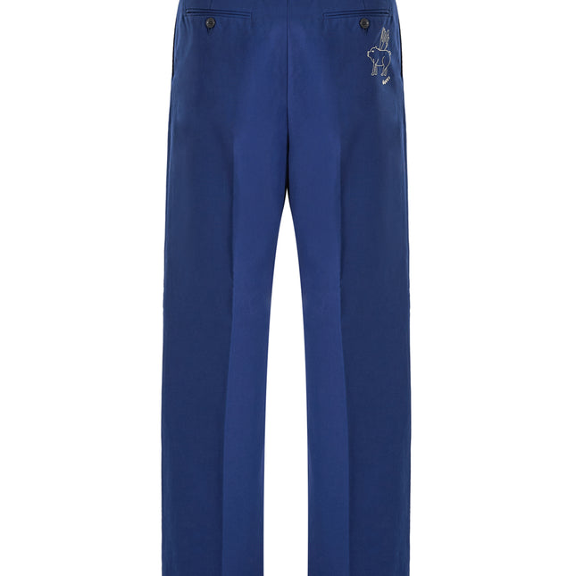 Gucci Blue Classic Cotton Pants