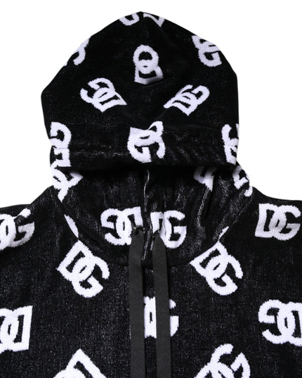 Dolce & Gabbana Black DG Cotton Hooded Sleeveless Sweater