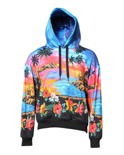 Dolce & Gabbana Multicolor Print Hooded Sweatshirt Sweater