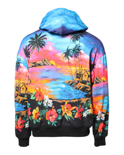 Dolce & Gabbana Multicolor Print Hooded Sweatshirt Sweater