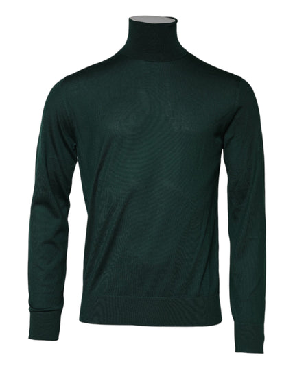 Dolce & Gabbana Green Cashmere Knitted Men Pullover Sweater