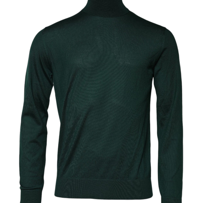 Dolce & Gabbana Green Cashmere Knitted Men Pullover Sweater