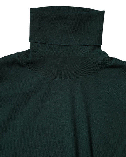 Dolce & Gabbana Green Cashmere Knitted Men Pullover Sweater