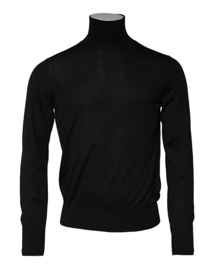 Dolce & Gabbana Black Cashmere Knitted Men Pullover Sweater