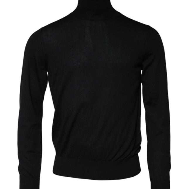 Dolce & Gabbana Black Cashmere Knitted Men Pullover Sweater