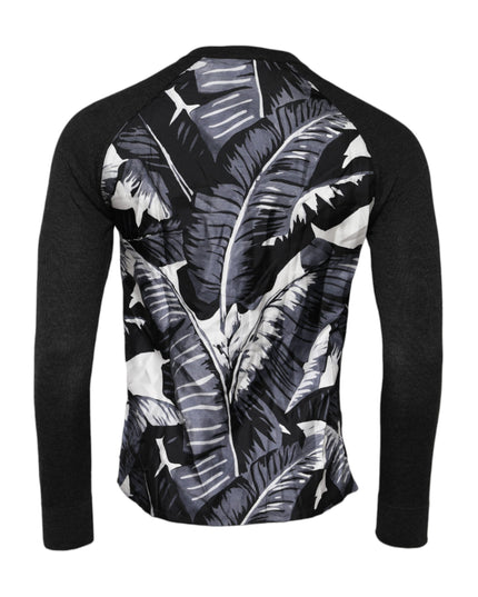 Dolce & Gabbana Black Printed Knitted Men Pullover Sweater