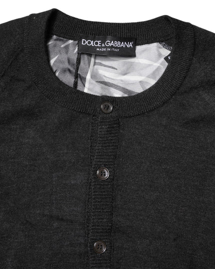Dolce & Gabbana Black Printed Knitted Men Pullover Sweater