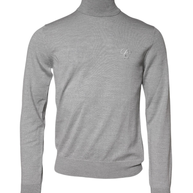 Dolce & Gabbana Gray Wool Knitted Men Pullover Sweater