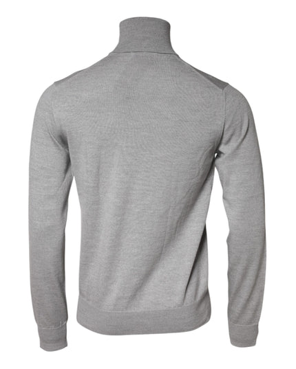 Dolce & Gabbana Gray Wool Knitted Men Pullover Sweater