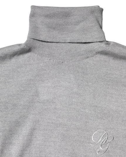 Dolce & Gabbana Gray Wool Knitted Men Pullover Sweater