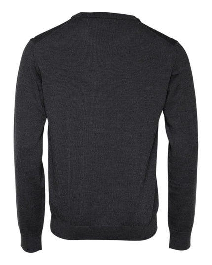 Dolce & Gabbana Gray Wool Logo Knitted Men Pullover Sweater