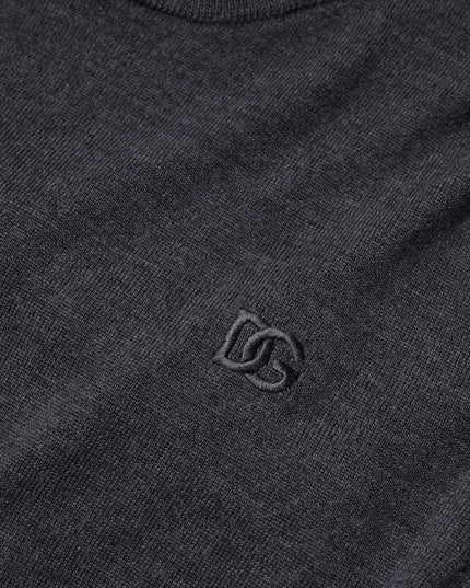 Dolce & Gabbana Gray Wool Logo Knitted Men Pullover Sweater