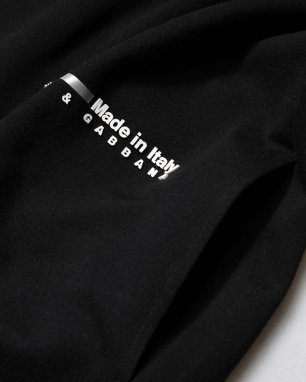 Dolce & Gabbana Black Cotton Logo Knitted Pullover Sweater