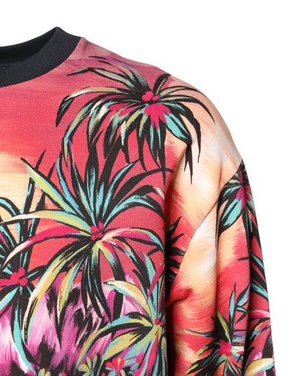 Dolce & Gabbana Multicolor Print Crew Neck Pullover Sweater