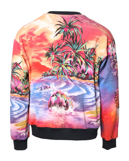 Dolce & Gabbana Multicolor Print Crew Neck Pullover Sweater