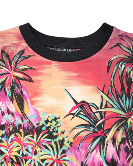 Dolce & Gabbana Multicolor Print Crew Neck Pullover Sweater