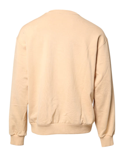 Dolce & Gabbana Beige Cherry Print Crew Neck Pullover Sweater