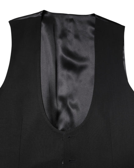 Dolce & Gabbana Black Wool Waistcoat Dress Formal Vest