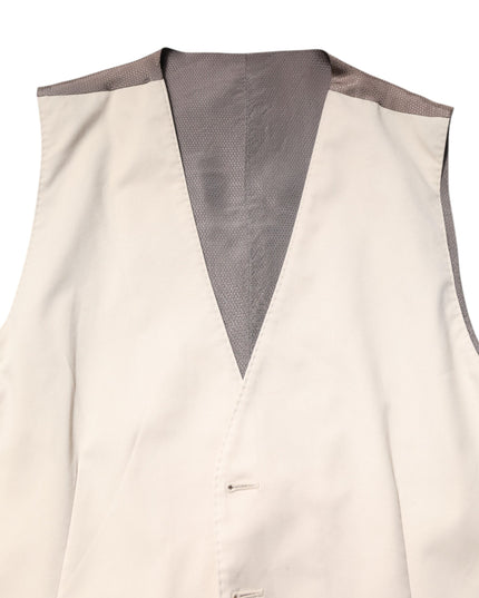 Dolce & Gabbana Beige Gray Dress Men Formal Waistcoat Vest