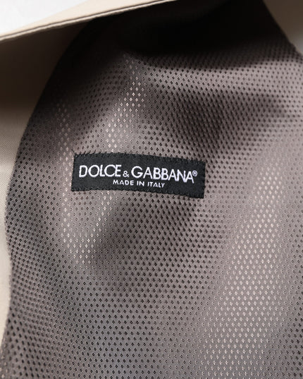 Dolce & Gabbana Beige Gray Dress Men Formal Waistcoat Vest