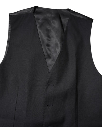Dolce & Gabbana Black Wool Waistcoat Dress Formal Vest