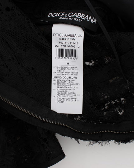 Dolce & Gabbana Black Floral Lace Long Bodycon Maxi Dress