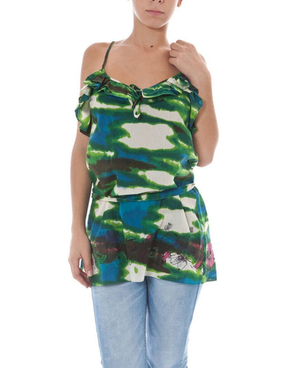 John Galliano Green Cotton Women Top