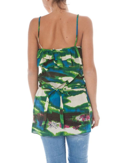 John Galliano Green Cotton Women Top