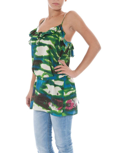 John Galliano Green Cotton Women Top