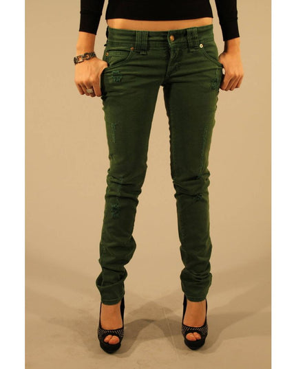 John Galliano Green Cotton Women Jean
