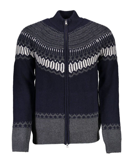 Gant Elegant Long Sleeve Zip Cardigan in Blue