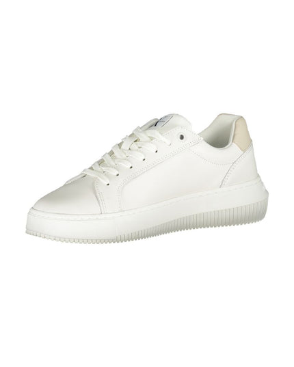 Calvin Klein Chic White Lace-Up Sneakers with Contrast Details