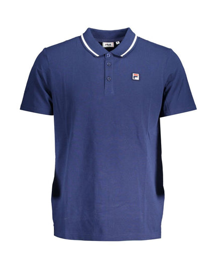 Fila Classic Blue Cotton Polo with Contrast Details