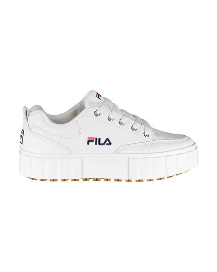 Fila Chic White Wedge Sneakers with Embroidered Detail