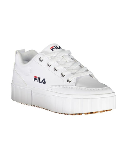 Fila Chic White Wedge Sneakers with Embroidered Detail