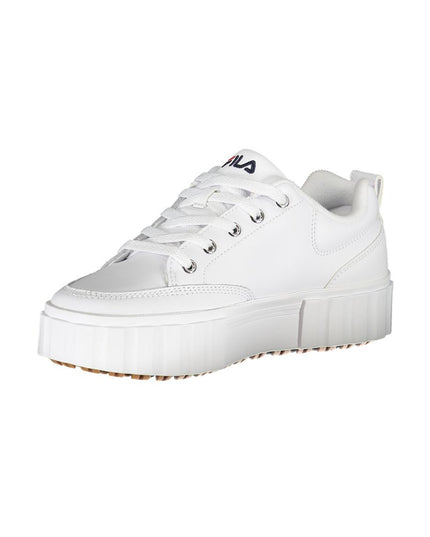 Fila Chic White Wedge Sneakers with Embroidered Detail