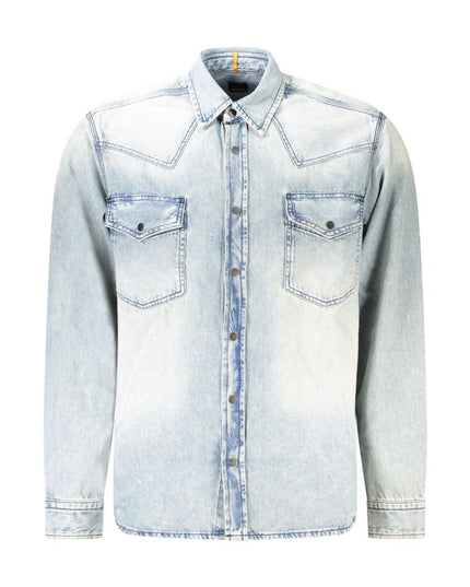 Hugo Boss Blue Cotton Shirt
