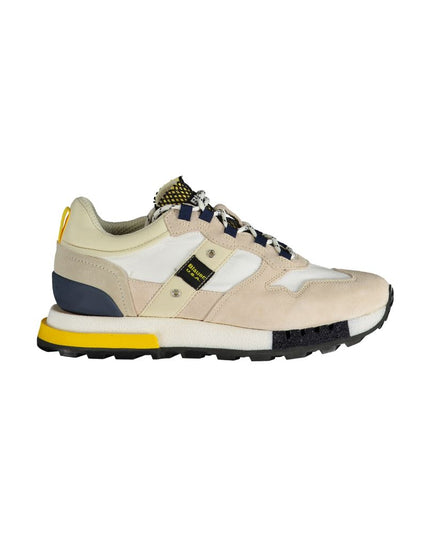 Blauer White Leather Men Sneaker