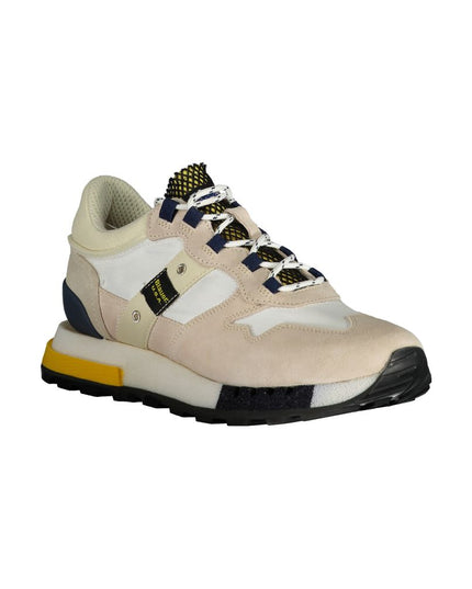 Blauer White Leather Men Sneaker
