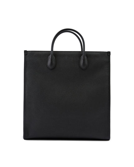 Gucci Black Leather Logo Medium Tote Bag