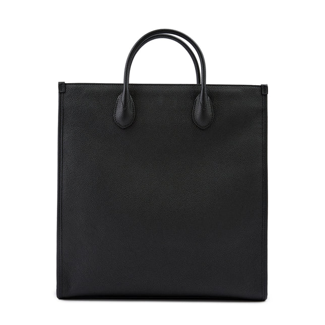 Gucci Black Leather Logo Medium Tote Bag