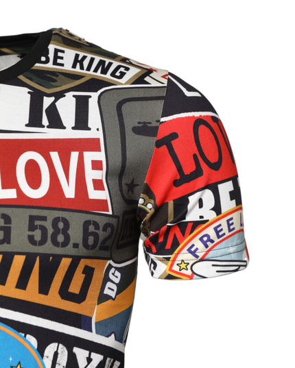 Dolce & Gabbana Multicolor Patchwork Cotton Crew Neck T-shirt