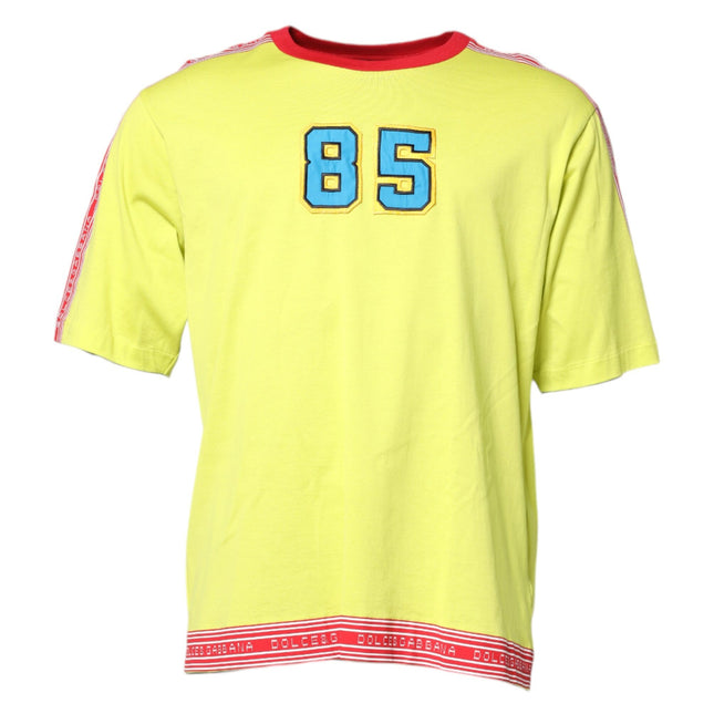 Dolce & Gabbana Green Cotton 85 Patch Crew Neck T-shirt