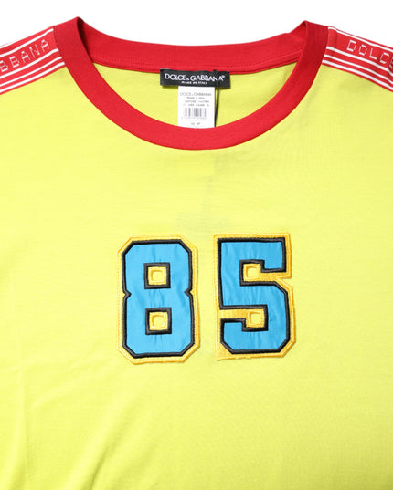 Dolce & Gabbana Green Cotton 85 Patch Crew Neck T-shirt