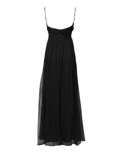Marciano by Guess Black Tulle Pearl Sleeveless Long Gown Dress