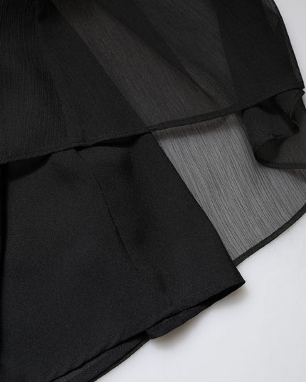 Marciano by Guess Black Tulle Pearl Sleeveless Long Gown Dress