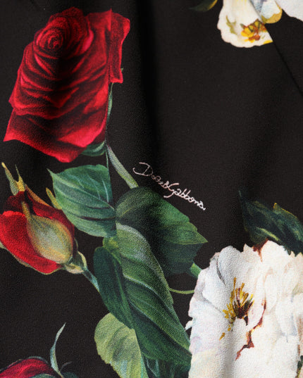 Dolce & Gabbana Black Floral Print Sleeveless Sheath Dress