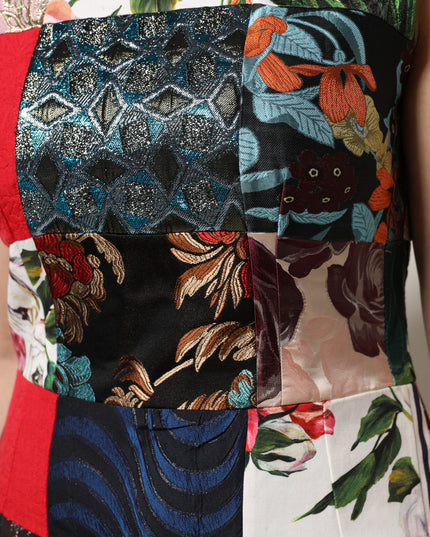 Dolce & Gabbana Multicolor Patchwork Sleeveless Sheath Dress