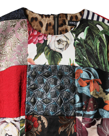 Dolce & Gabbana Multicolor Patchwork Sleeveless Sheath Dress