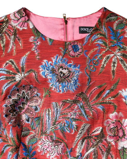 Dolce & Gabbana Red Floral Jacquard A-line Mini Dress